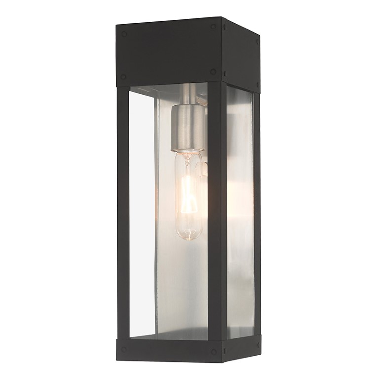 Livex 20871-04 Barrett 1 Light 10 inch Black Outdoor Wall