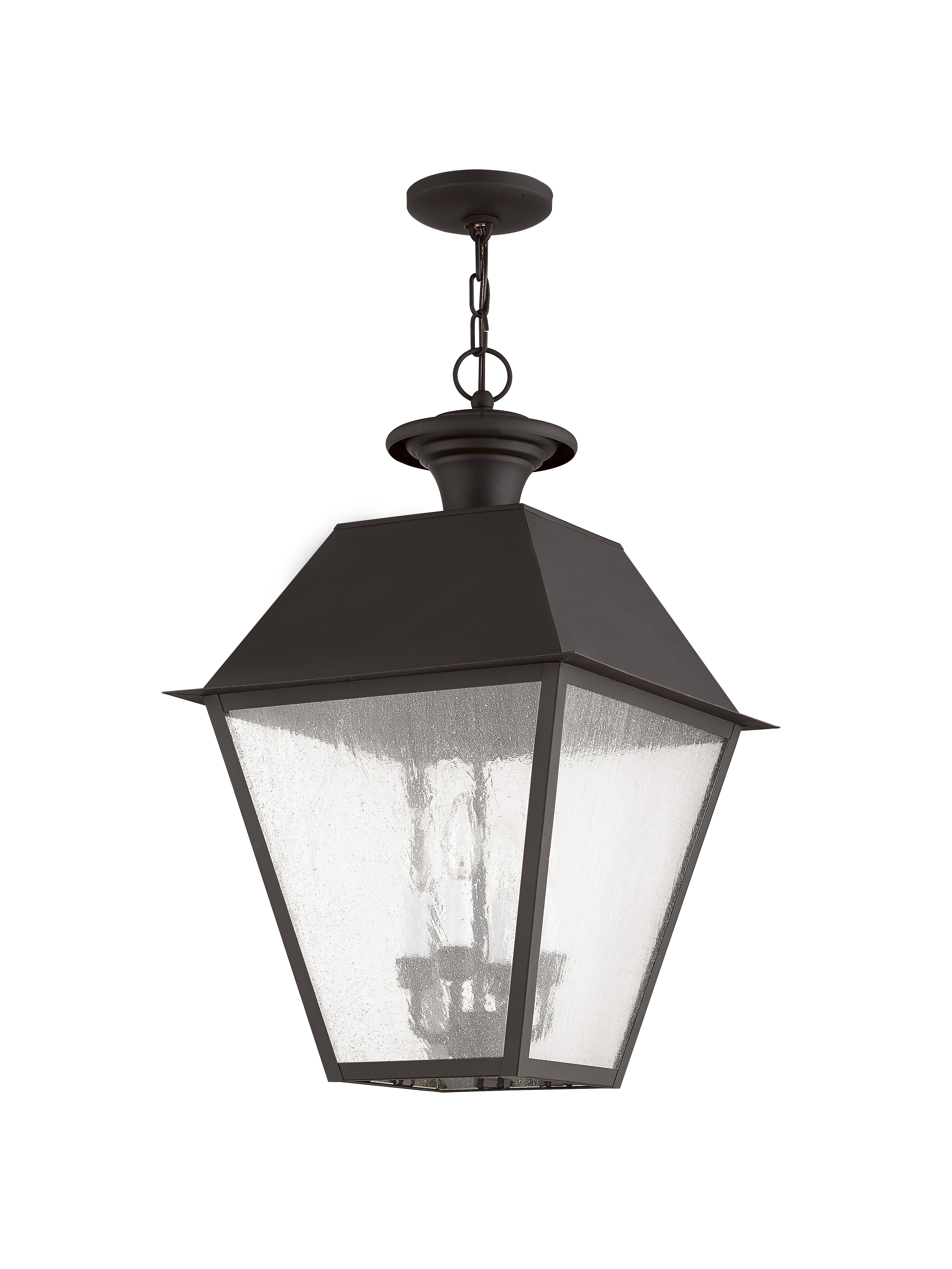Livex Lighting 2170-07 Mansfield 3-Light Outdoor Hanging Lantern Bronze 