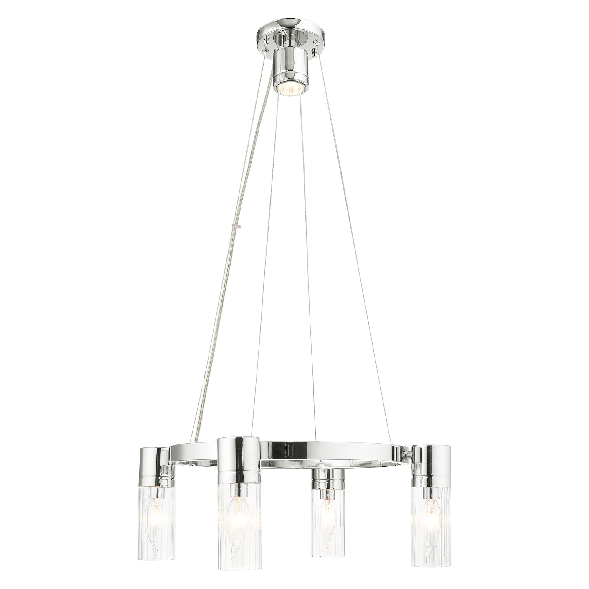 Livex Lighting 50694-05 Transitional Four Light Chandelier from Midtown Collection Finish Polished Chrome 