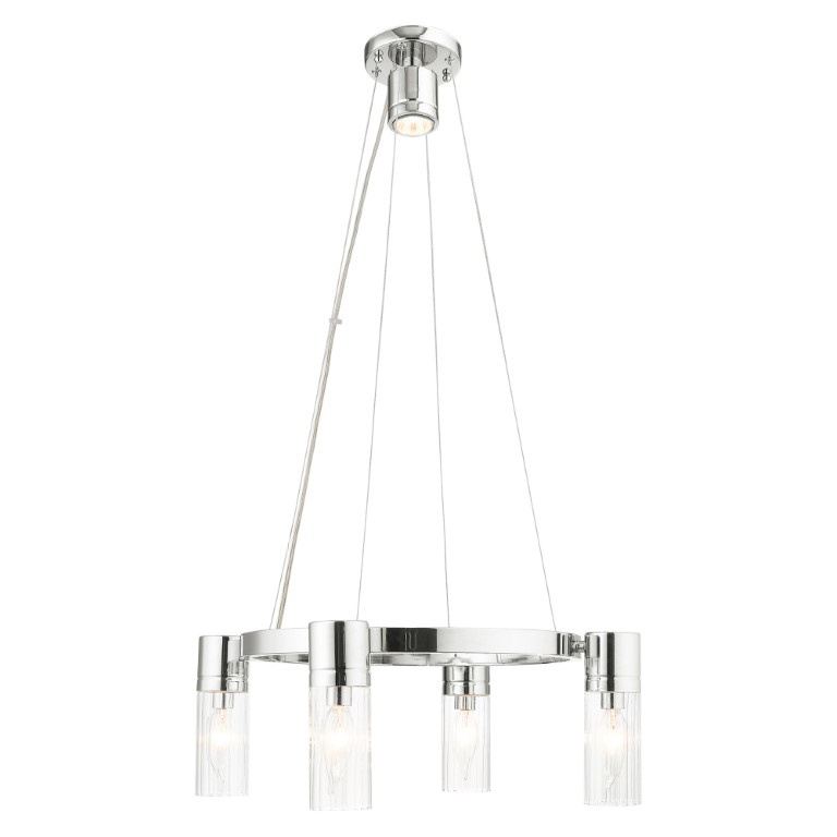 Livex Lighting 50694-05 Transitional Four Light Chandelier from Midtown Collection Finish Polished Chrome Livex Lighting 50694-05 Transitional Four Light Chandelier from Midtown Collection Finish Polished Chrome